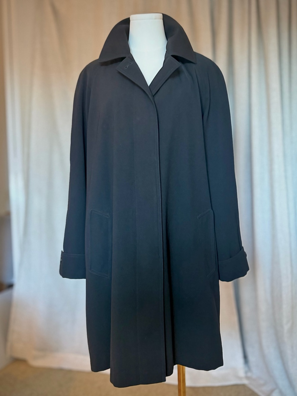 Gallery | Black Swing Coat | Removable Lining | Sz M